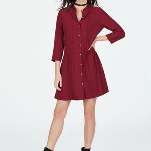 JustFab Pintuck Peasant Dress NEW S